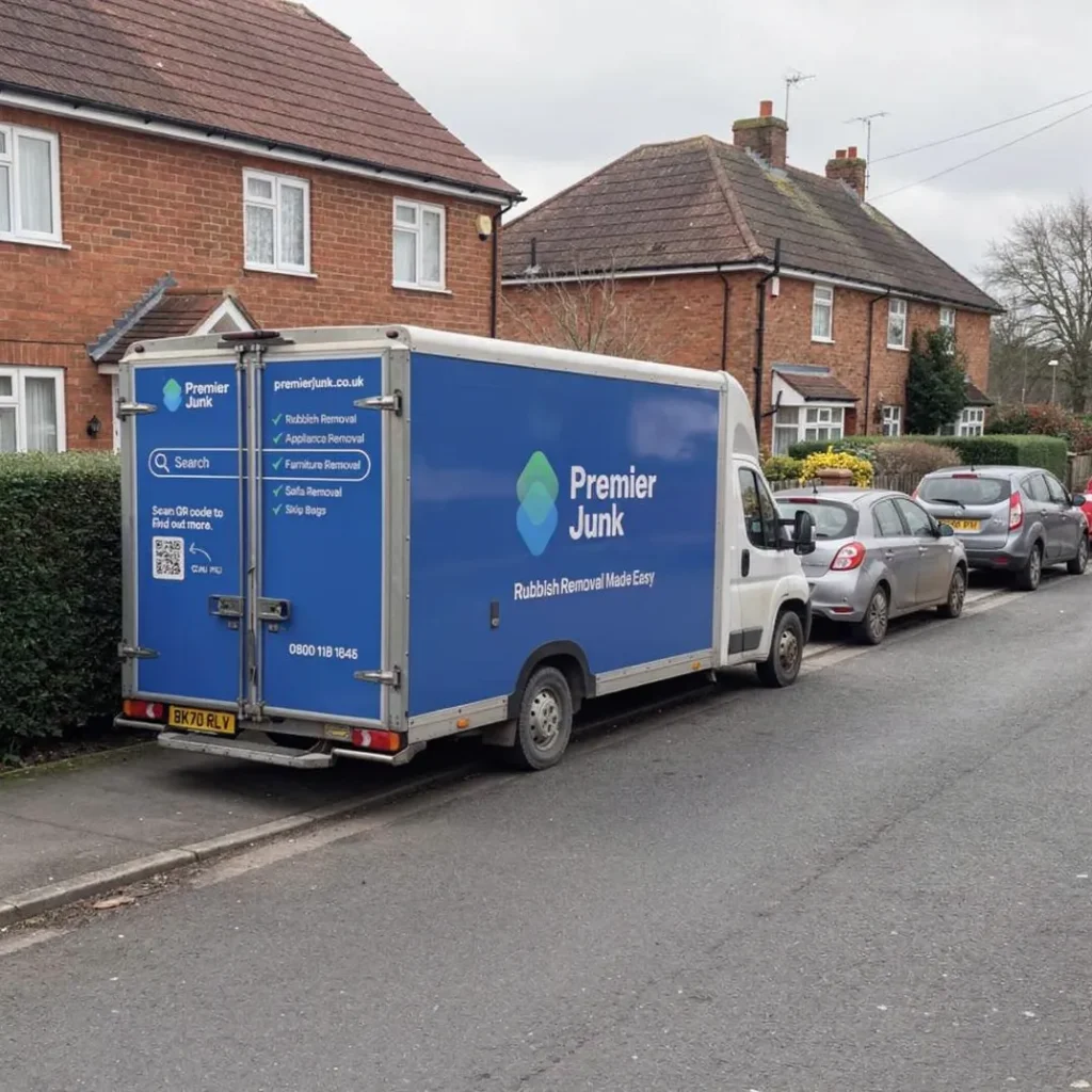 Premier Junk van parked on road in Larkhill, Wiltshire.