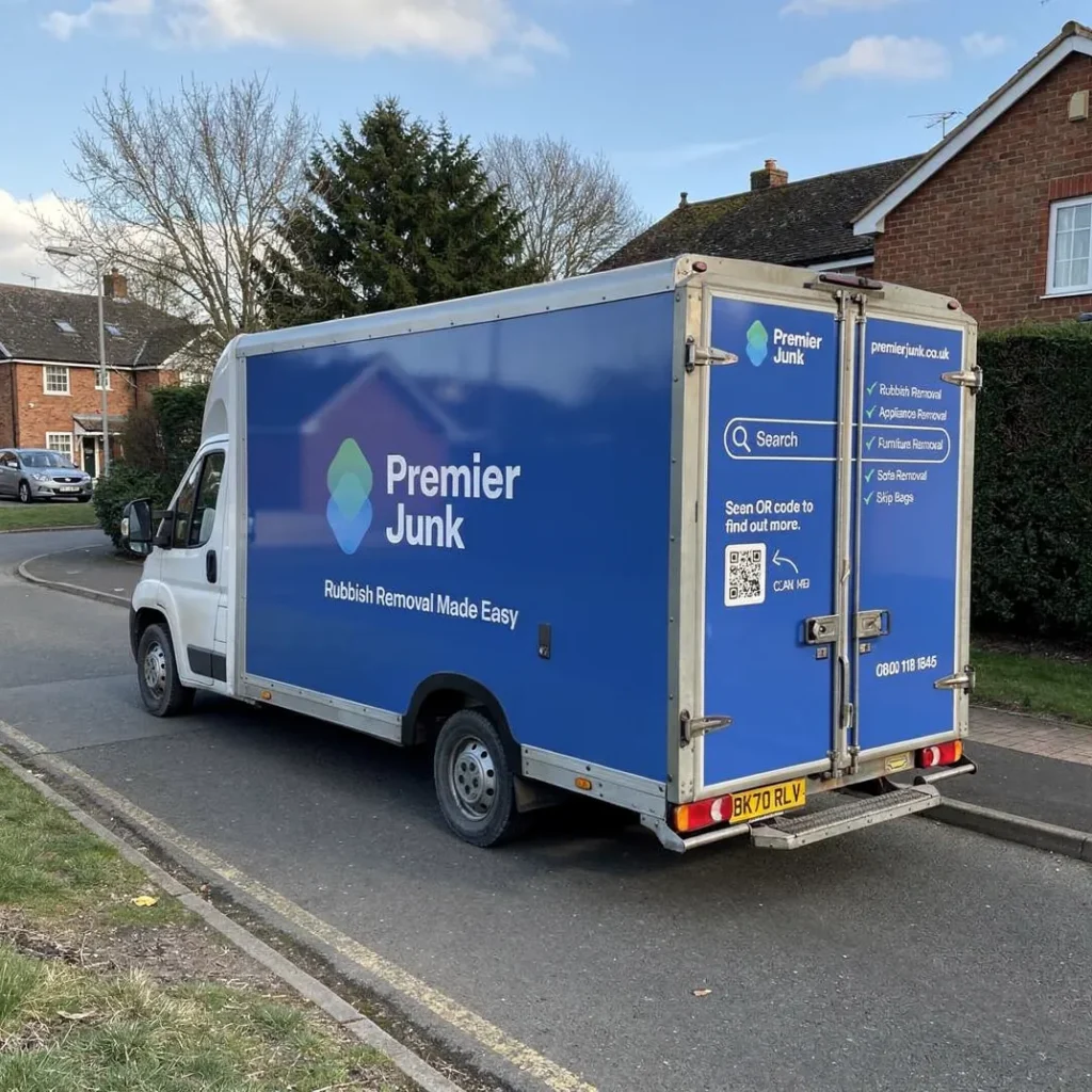 Premier Junk van driving through Verwood, Dorset